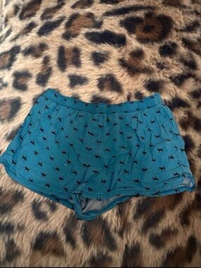 PINK Victoria's Secret Teal Puppy-Print Sleep Shorts
